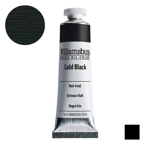 Farba olejna Williamsburg Artist Oil Colors 37 ml - 1732 Cold Black