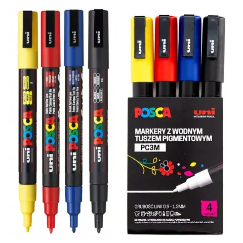 Zestaw markerów POSCA PC-3M 4 szt.