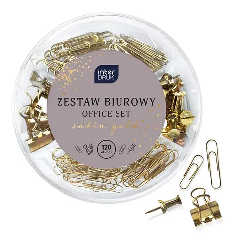 Zestaw biurowy Interdruk Satin Gold 120 elementów