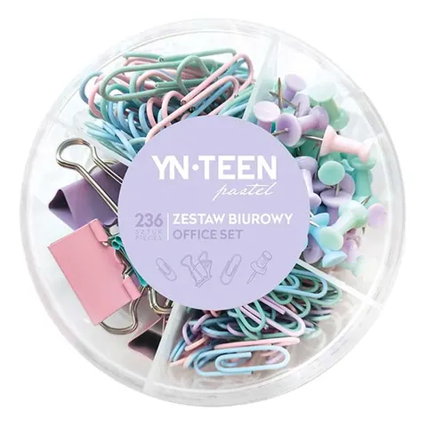 Zestaw biurowy YN-TEEN Pastel 236 elementów