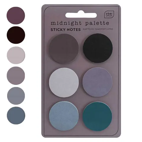 Karteczki samoprzylepne Interdruk kółka 150 szt. Midnight palette
