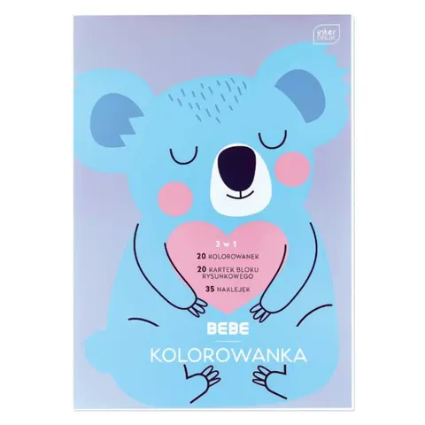 Kolorowanka z blokiem rysunkowym i naklejkami BEBE Kids A4 Koala