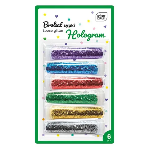 Brokat sypki Interdruk zestaw 6 x 7 g Hologram