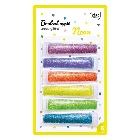 Brokat sypki Interdruk zestaw 6 x 7 g Neon
