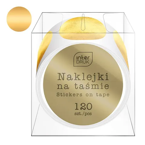 Naklejki na rolce Interdruk 120 szt. Glam złote