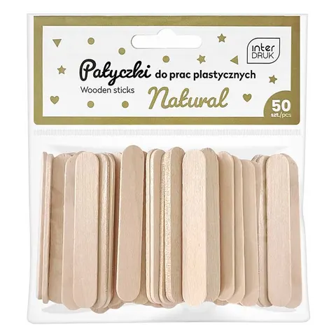 Patyczki drewniane Interdruk 10 x 65 mm 50 szt.
