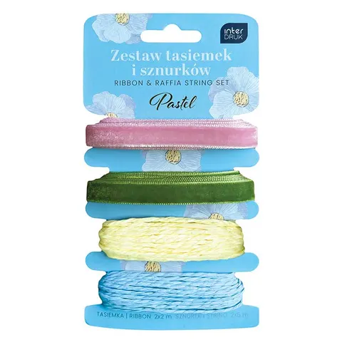 Wstążki i sznurki Interdruk zestaw 4 szt. Pastel