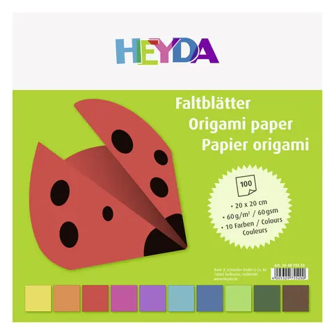 Papier do origami Heyda 20 x 20 cm mix kolorów 100 szt.