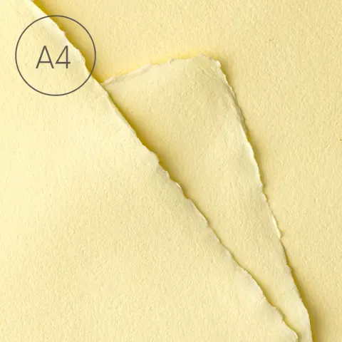 Papier czerpany A4 gładki Żółty