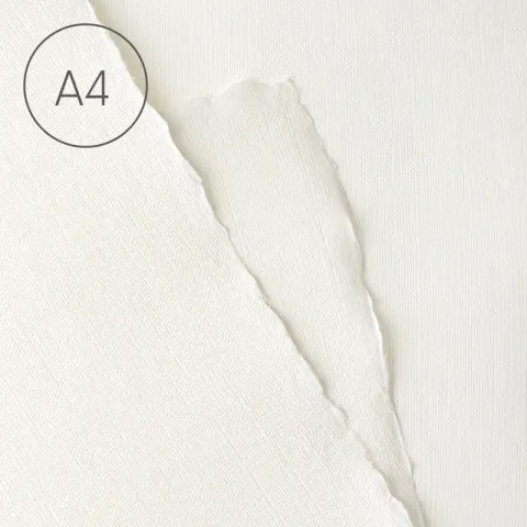 Papier czerpany A4 len Biały