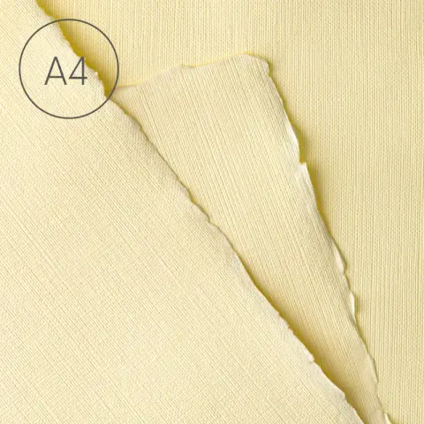 Papier czerpany A4 len Żółty