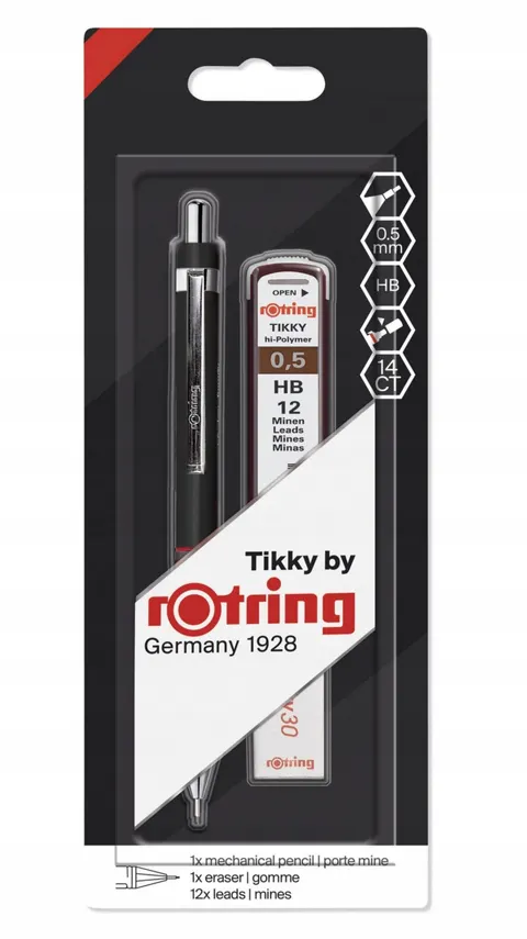 Ołówek automatyczny Tikky Rotring 0,5 zestaw