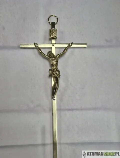 Krzyż metalowy Jezus mały 13x7 złoty