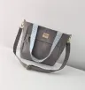 Torba damska T H E A Grey-mały shopper, szara zamszowa