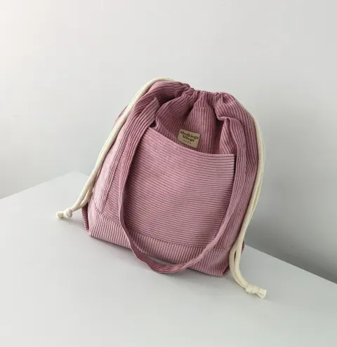 Torba damska SummerBag ROSE-duża różowa torba sztruksowa