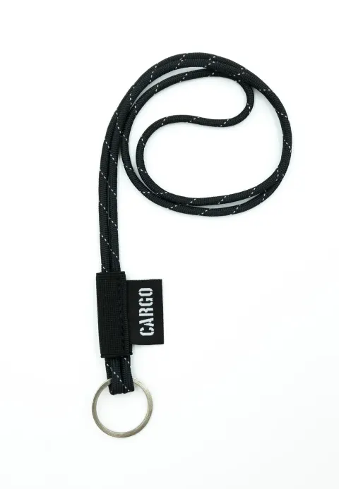 Smycz Paracord Reflective Black z kółkiem