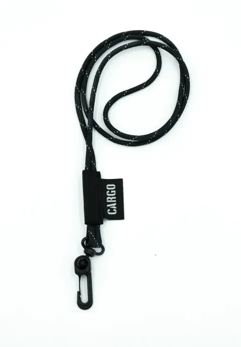 Smycz Paracord Reflective Black z karabińczykiem