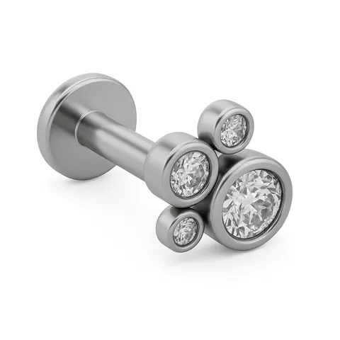 Labret Srebrny Ozdobny