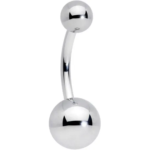 Tytanowy banan kolczyk " Navel Simple "