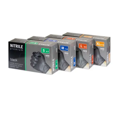 Ręcawicę NITRILE Premium rękawice nitrylowe bezpudrowe czarne