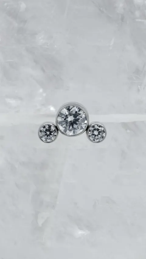 Labret tytanowy '3 stones mini'