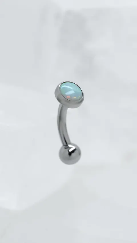 Kolczyk do pępka 'white opal'
