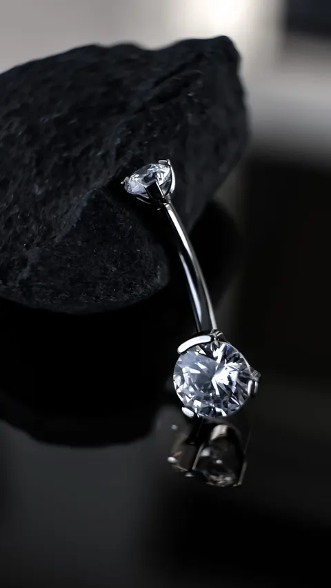 Tytanowy kolczyk do pępka 'navel crystal mini'