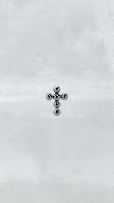 Labret tytanowy 'asia cross'