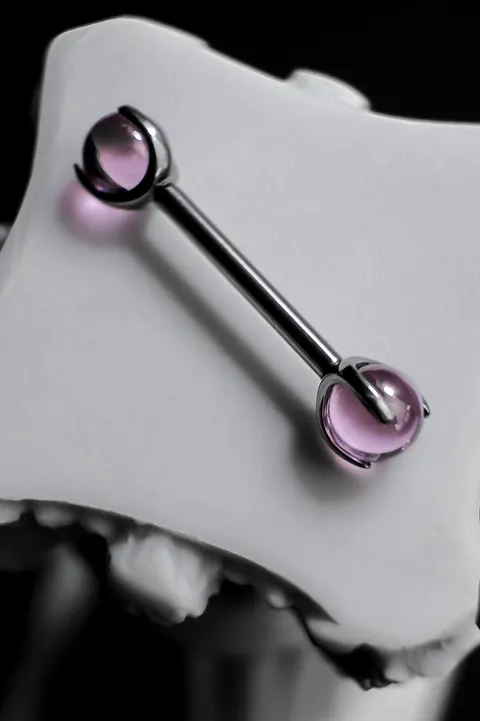 Tytanowa sztanga 'rose quartz'
