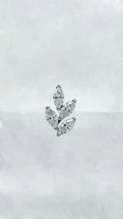 Labret tytanowy 'crystal twig'