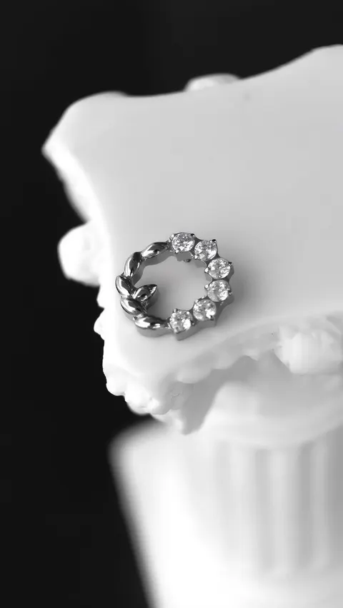Labret tytanowy 'crystal wreath'