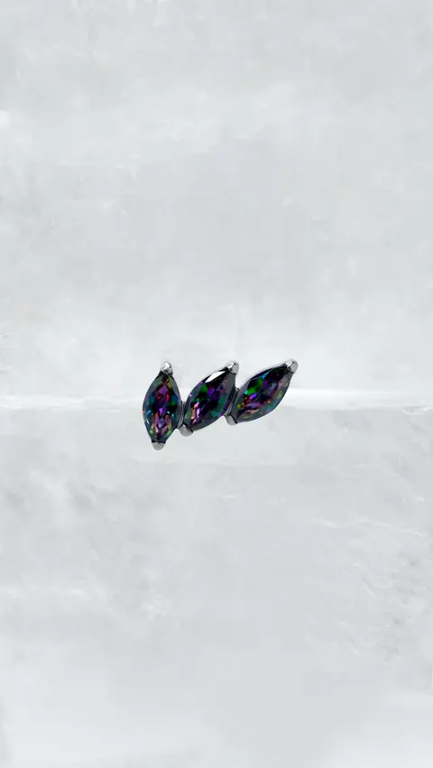 Labret tytanowy 'crystal cascade vitral'