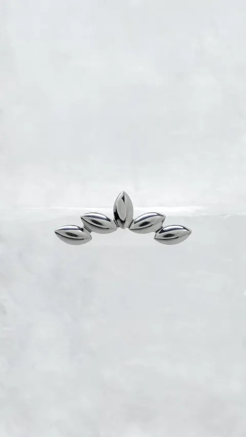 Labret tytanowy 'cluster camellia'