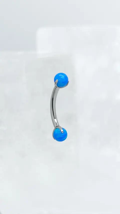 Banan tytanowy 'blue opal prong set'