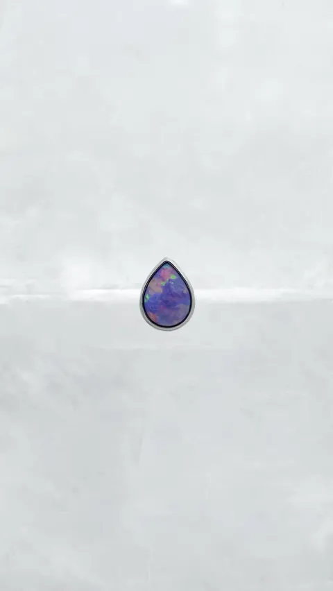 Labret tytanowy 'drop opal purple'