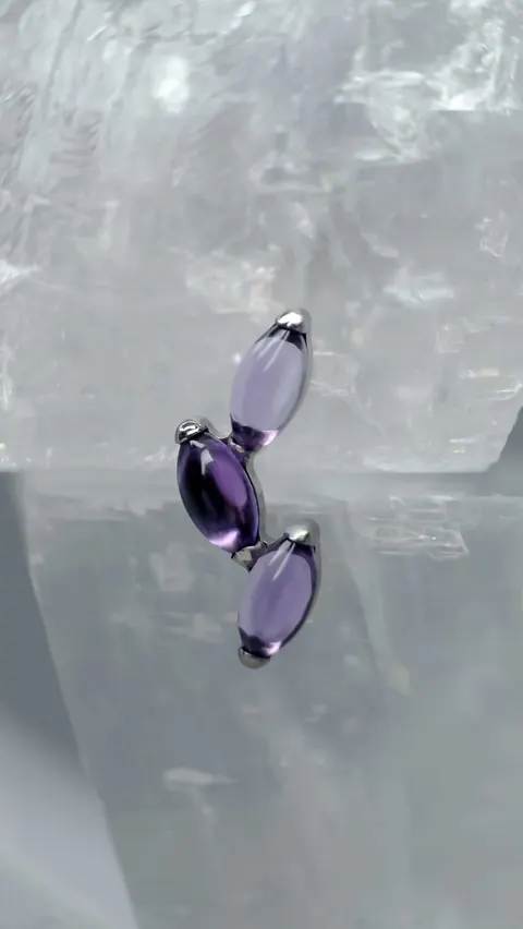 Labret tytanowy 'harvest amethyst'