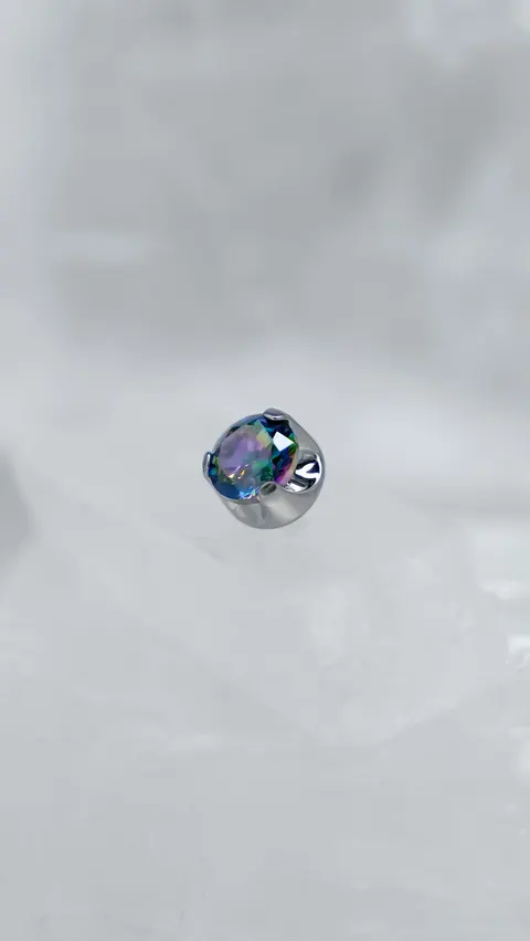 Labret tytanowy 'princess cut mini vitral'