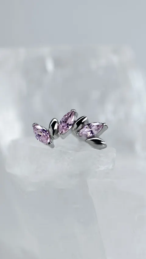 Labret tytanowy 'iris pink'