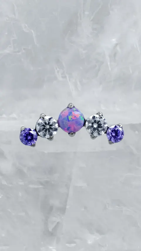 Labret tytanowy 'opal stellar bloom'
