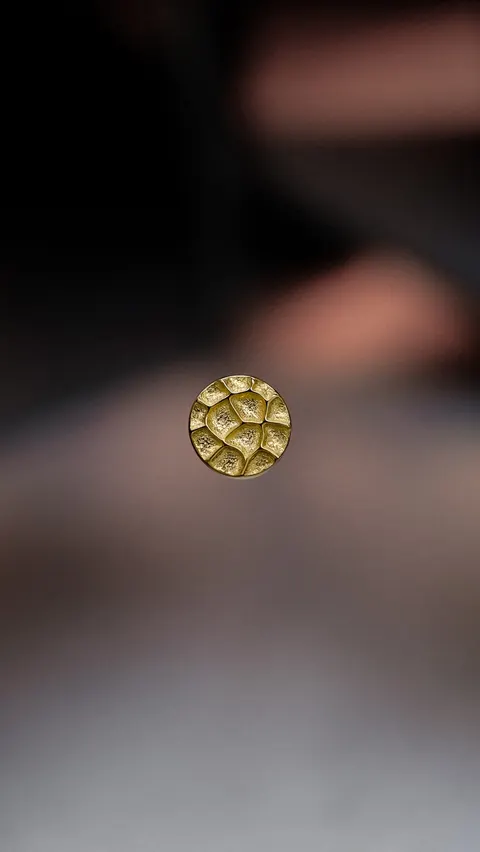 'CRUMPLED DISC' GOLD 14K