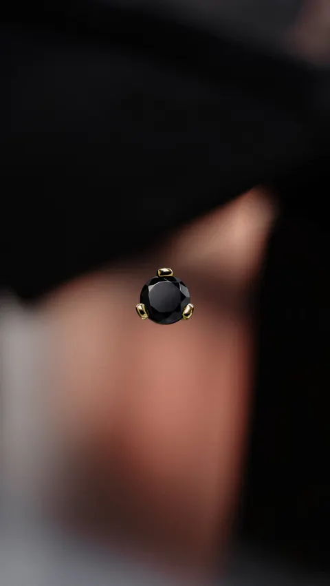 'PRONG SET BLACK' GOLD 14K