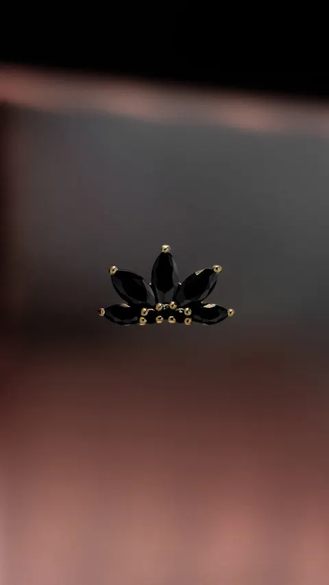 'BLACK LOTOS' GOLD 14K