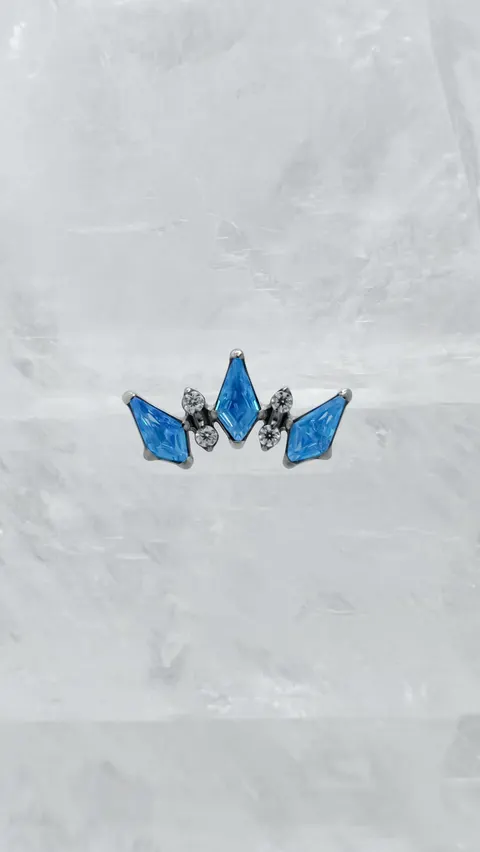 Labret tytanowy 'frozen aqua'