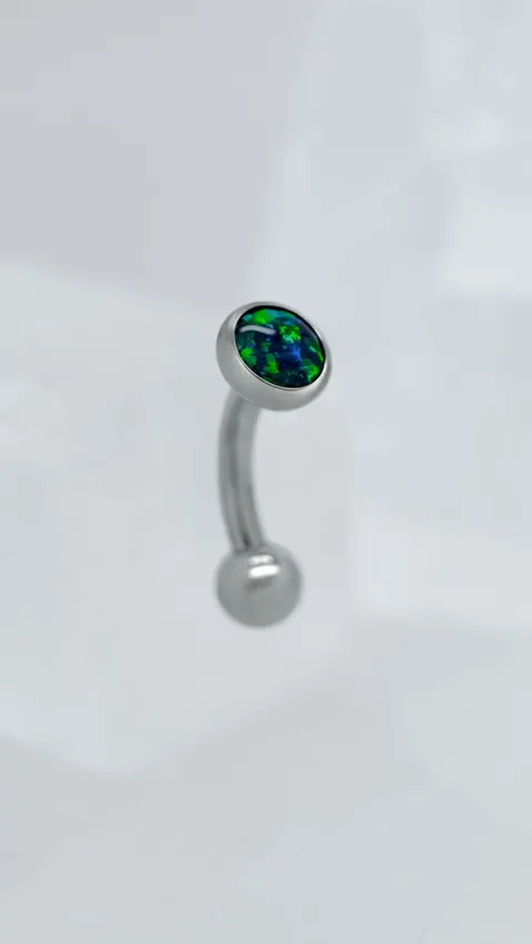 Kolczyk do pępka 'green opal'