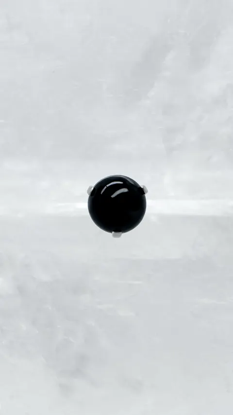 Labret tytanowy 'black onyx prong set'