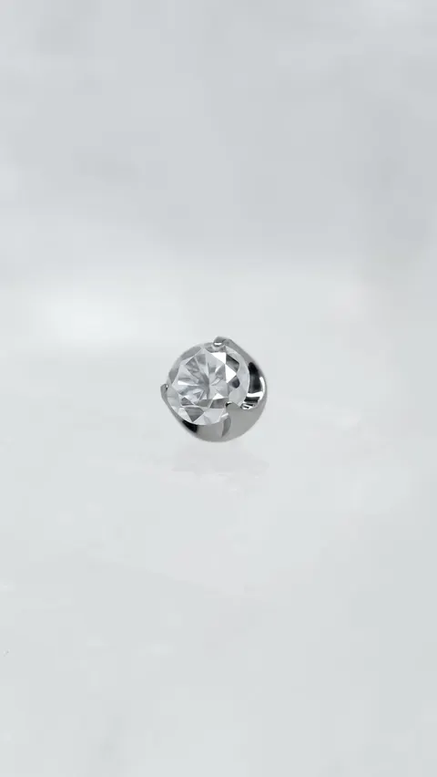 Labret tytanowy 'princess cut clear mini'