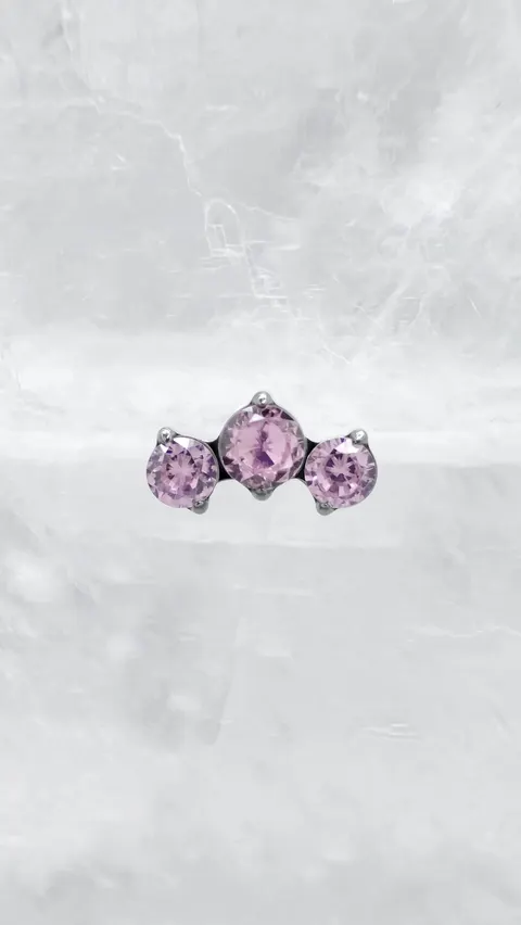Labret tytanowy 'cluster aster pink'