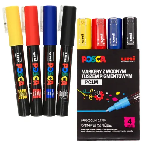 Zestaw markerów POSCA PC-1M zestaw - 4 szt.