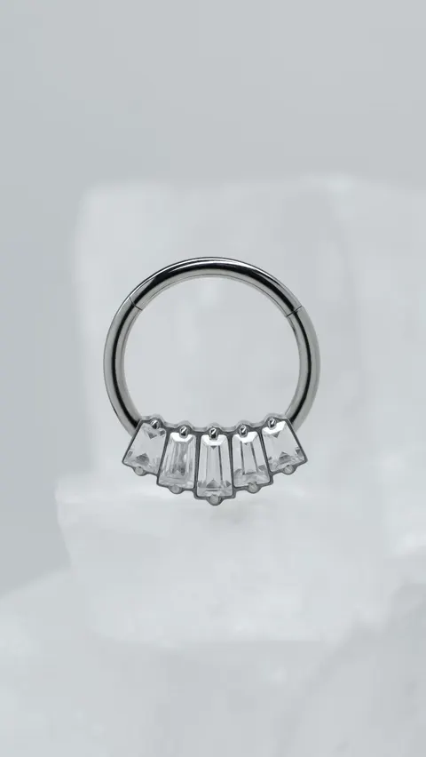 Tytanowe kółko z cyrkoniami 'crown'