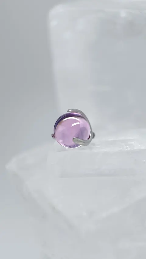 Tytanowa nakrętka na sztangę 'rose quartz'